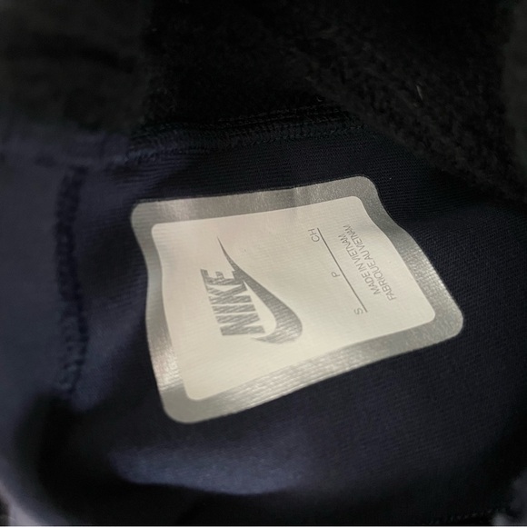 NIKE x SACAI sz S Tech Fleece Sweatshirt Sweater Navy Blue Black Split Cable - Picture 4 of 14